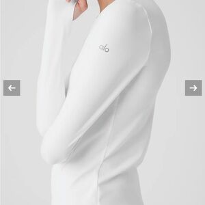 Alo White Long Sleeve Top